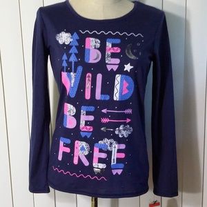 Girls Sleepwear T Shirt Cat & Jack Blue  Sleeve XL